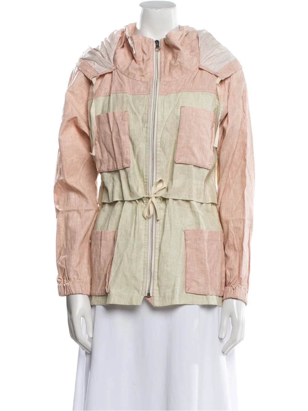 Étoile Isabel Marant Linen Colorblock Pattern Utility Jacket size Small - Picture 2 of 7